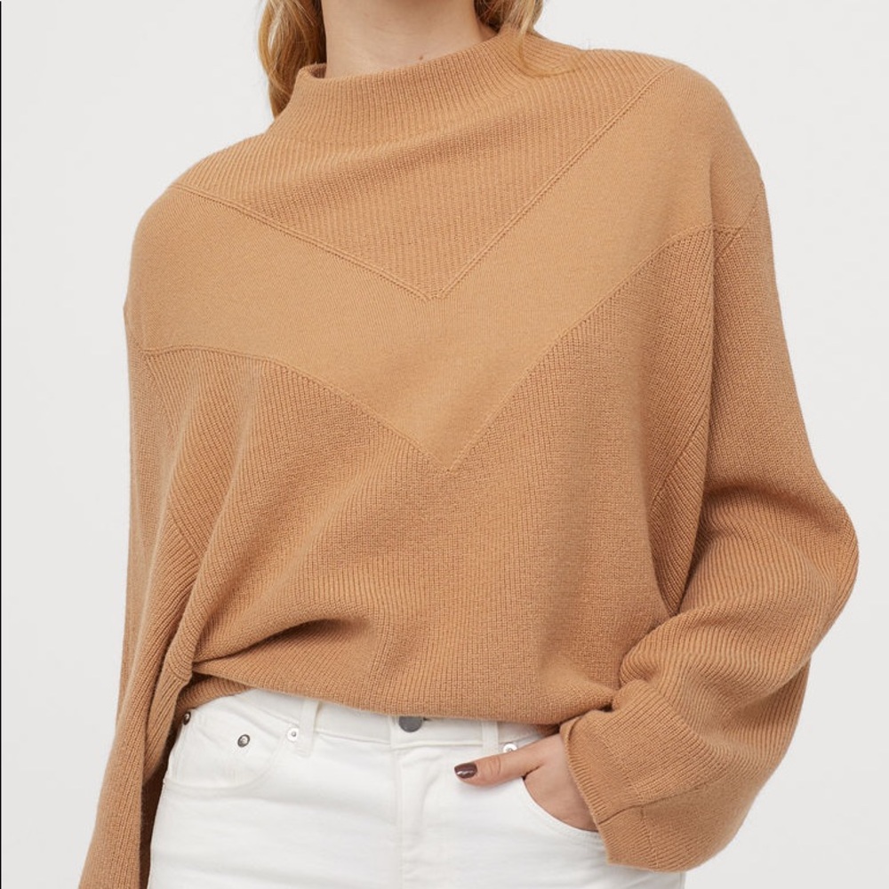 H&M Tan Cowl Neck Sweater